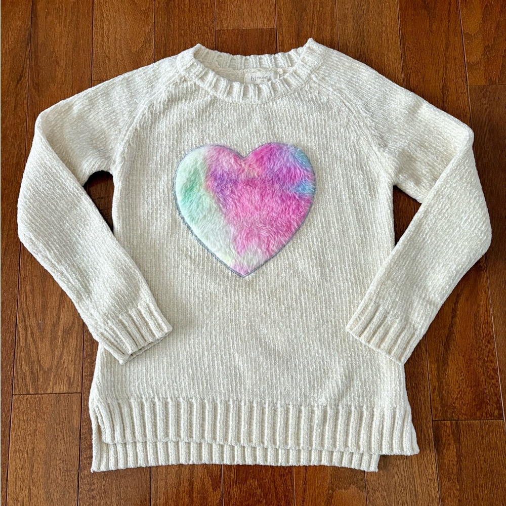 Girls Soft Sweater with Tie Dye Heart Size 8